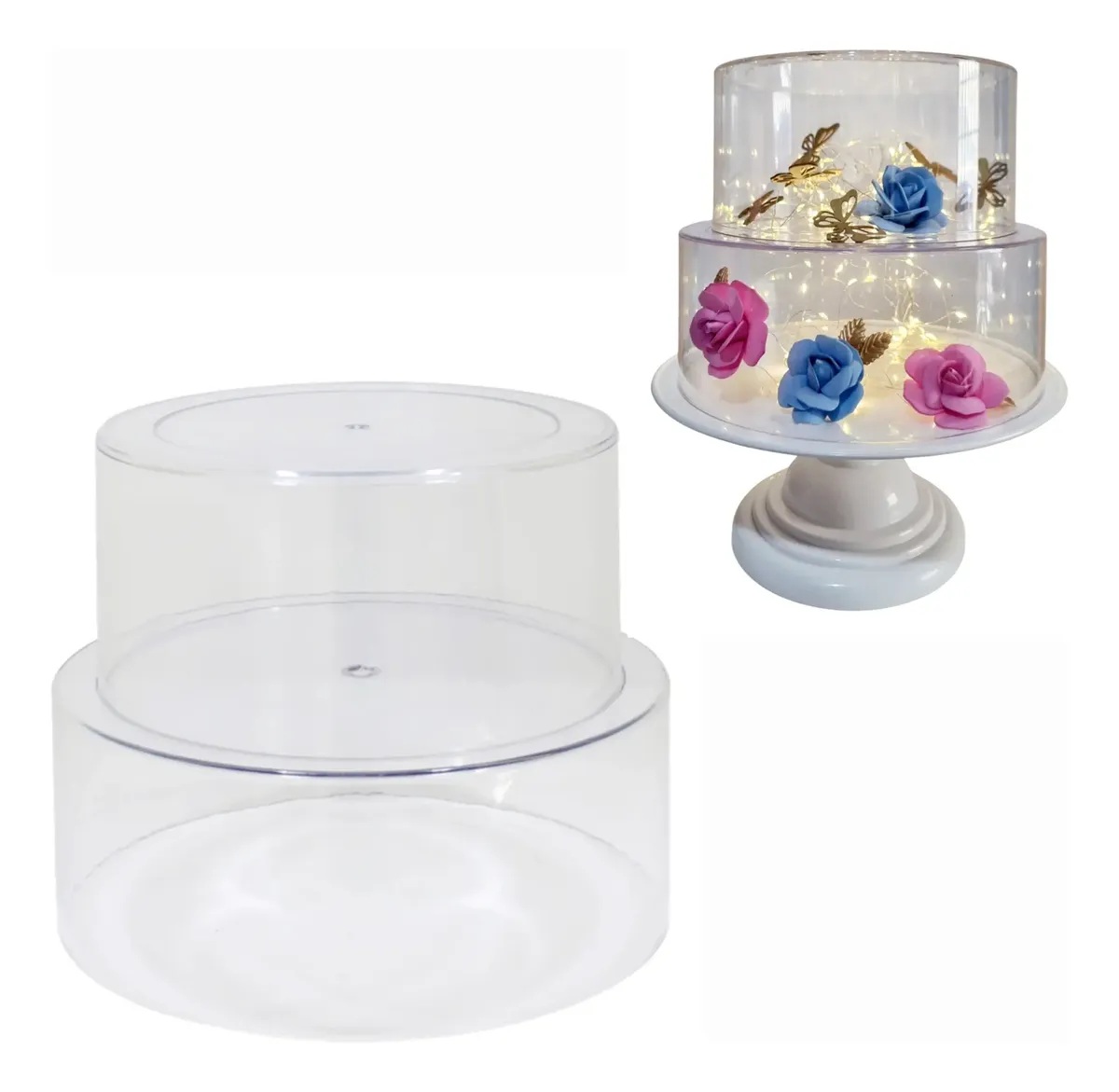 Bolo Fake Acrílico com LED